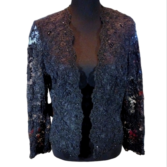 Montage 2 Piece Beaded Lace & Sateen Evening Gown - Picture 5 of 10